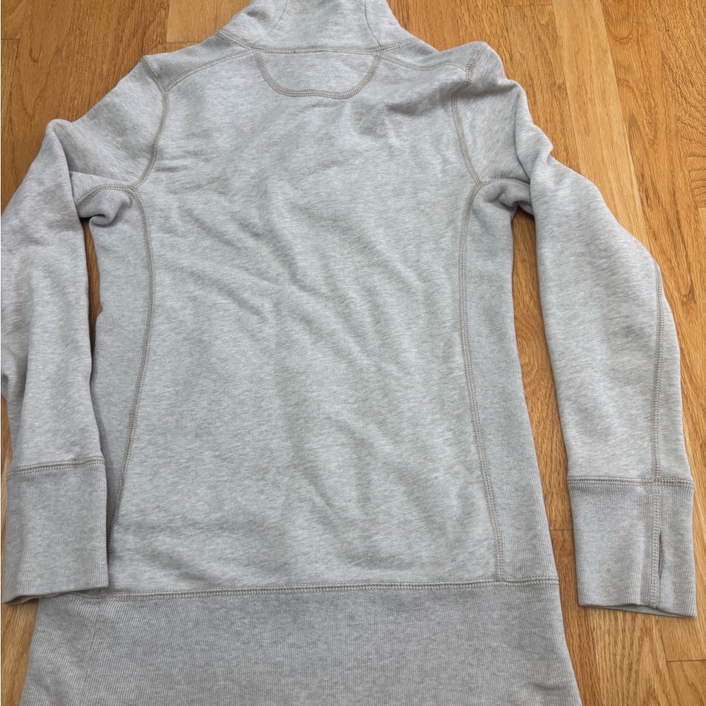 Vtg Ralph Lauren Rugby Beige Hoodie Kangaroo Pockets Elbow Patches size M - Picture 12 of 14